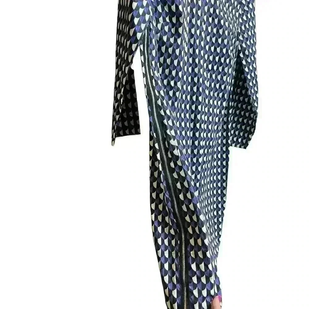 J.Crew Jet Set Geo Shift Dress Size 2 Size Zipper Accent Geometric Print - Picture 6 of 11